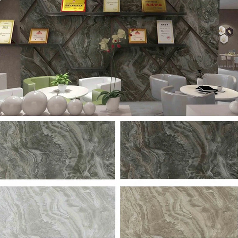 1220mm×2440mm SPC 벽 패널 욕실 벽 보드 방수 및 방연제 친환경 인테리어 UV 장식 패널