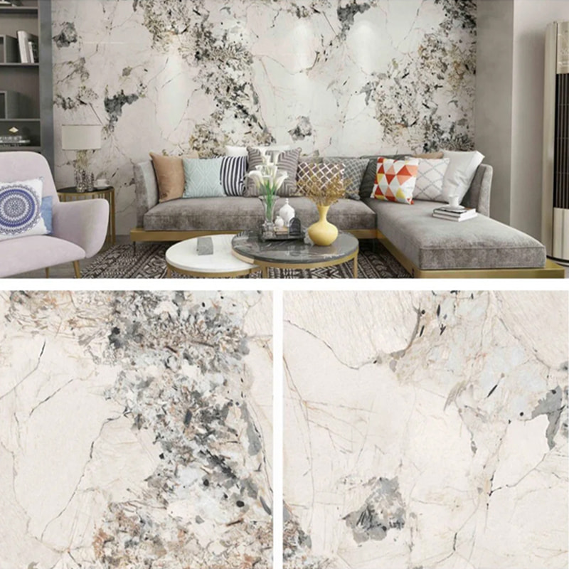 1220mm×2440mm SPC 벽 패널 욕실 벽 보드 방수 및 방연제 친환경 인테리어 UV 장식 패널