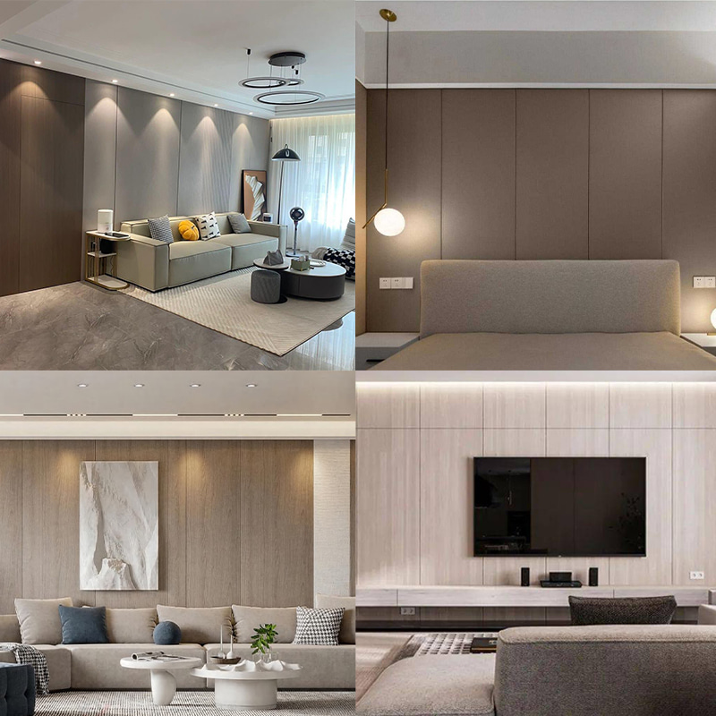 1220×2440mm 실내 벽 클래딩을 위한 환경 친화적인 PVC 목제 베니어 곡물 장식적인 벽면 방수 긁힘 방지 설치가 용이함