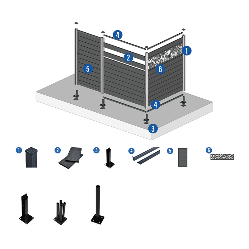 목재 플라스틱 복합 Wpc 울타리 홈 정원 안뜰 울타리 패널 비닐 Pvc 울타리보다 나은 방수 야외 개인 정보 보호 보드 Hdpe