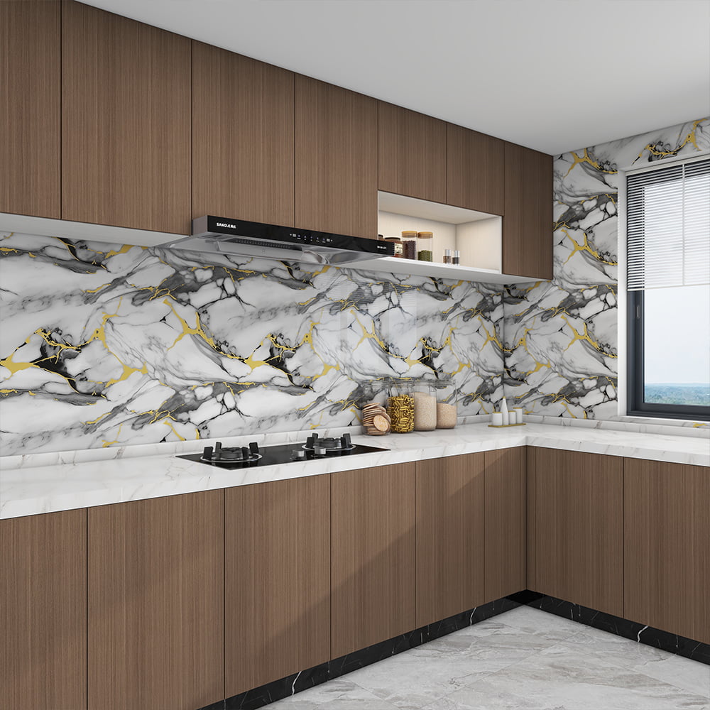 현대 높은 광택 대리석 벽지 롤 PVC 자기 접착제 방수 인테리어 홈 인테리어 대리석 시트 스티커