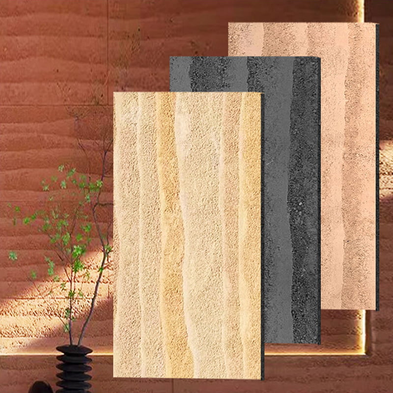 현대 디자인 내화성이 있는 경량 벽 패널 신소재 부드러운 돌 클래딩 유연한 MCM 타일 선형 돌 벽 취재