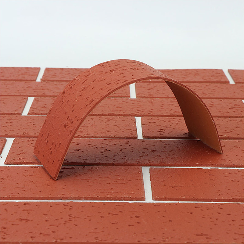 현대 디자인 내화성이 있는 경량 벽 패널 신소재 부드러운 돌 클래딩 유연한 MCM 타일 선형 돌 벽 취재