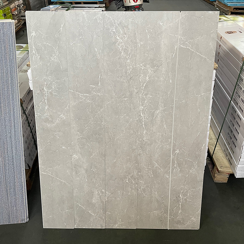 흰색과 검정색 대리석 나무 곡물 엄밀한 코어 인터록 클릭 잠금 비닐 판자 바닥 Piso PVC 인테리어 클릭 Piso SPC 바닥재